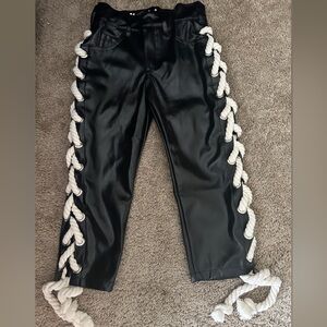Customize Stylish Black Kids Bottoms with Rope Detail